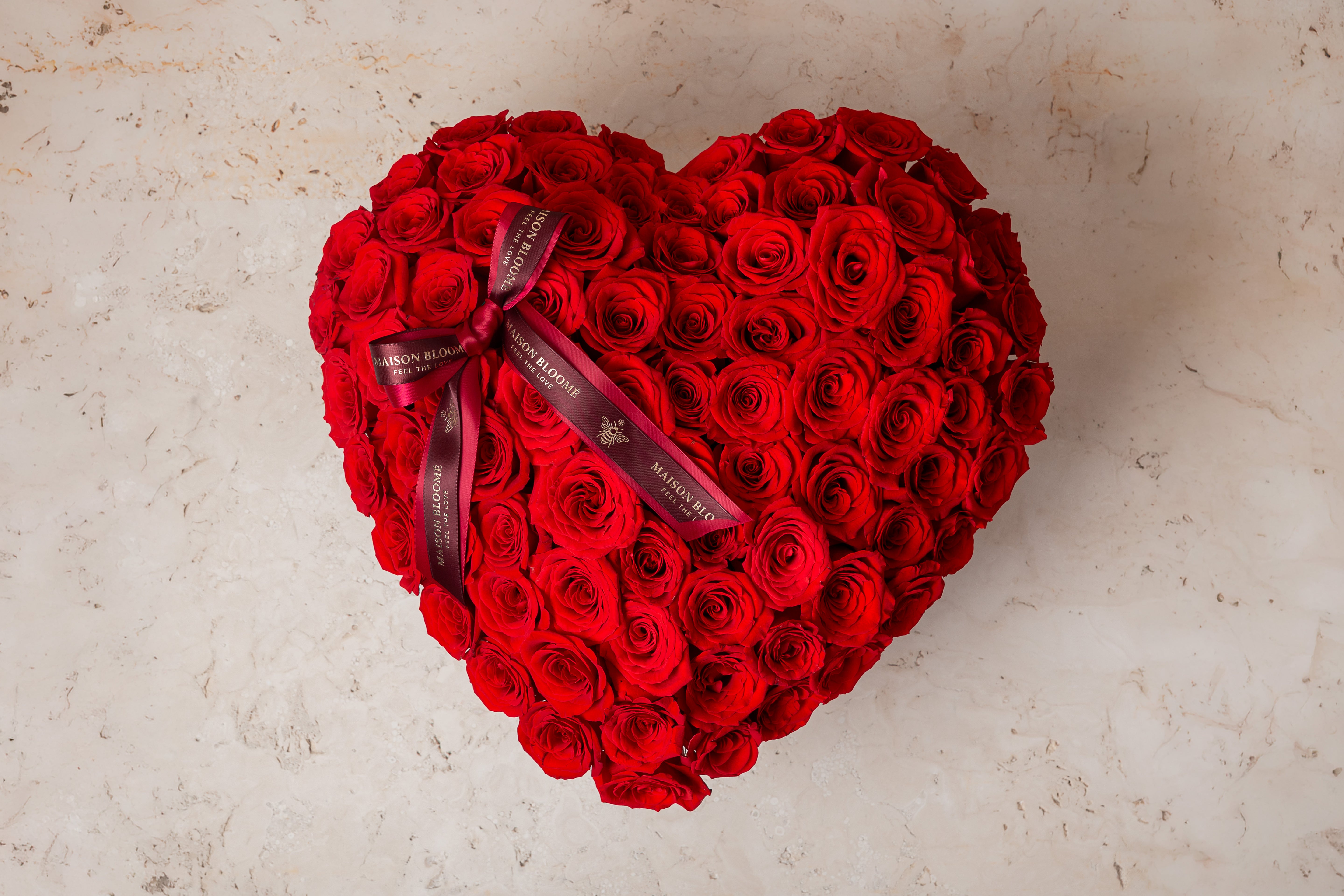 Luxury red rose heart arrangement Adelaide florist