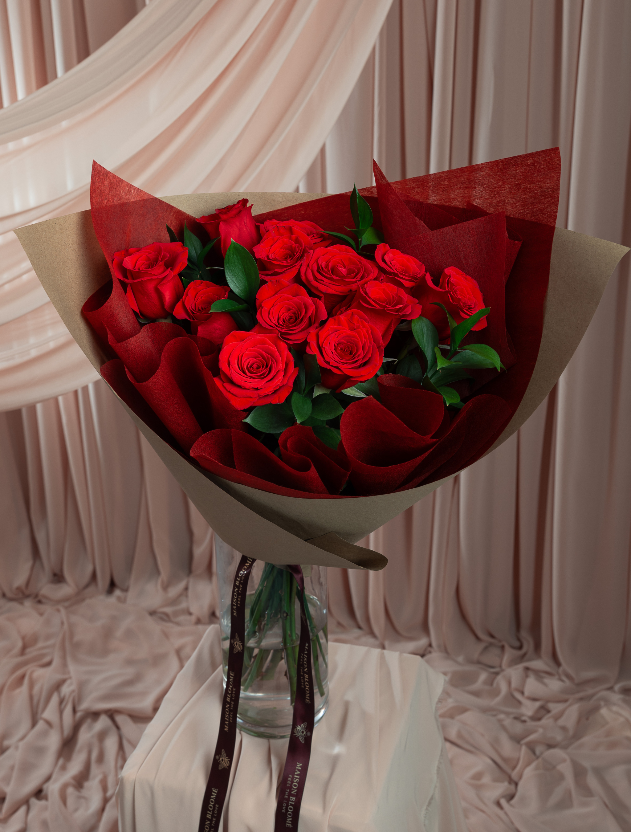 Premium red rose bouquet Adelaide florist same day delivery Maison Bloomé
