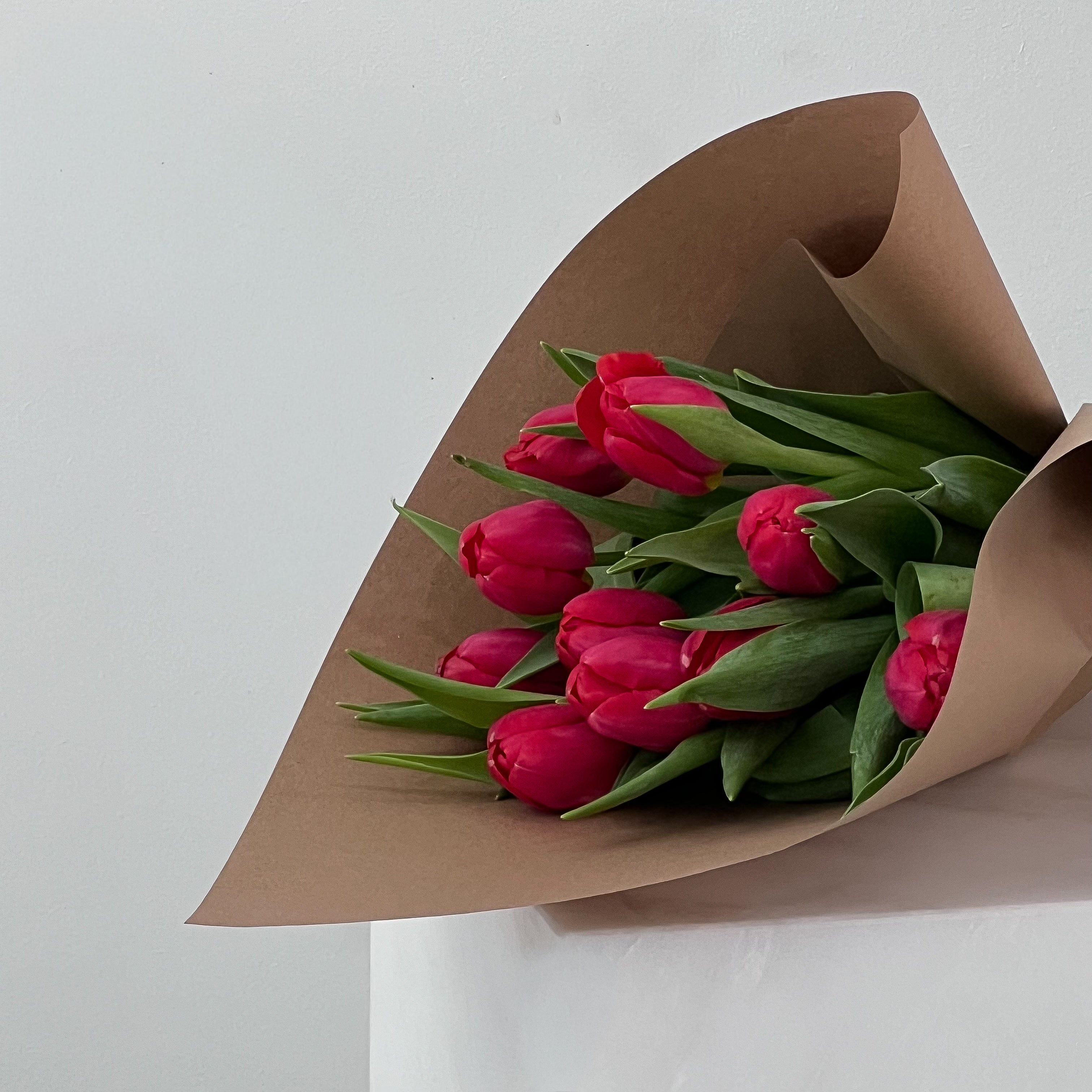 Red tulip bouquet by Maison Bloomé florist Adelaide