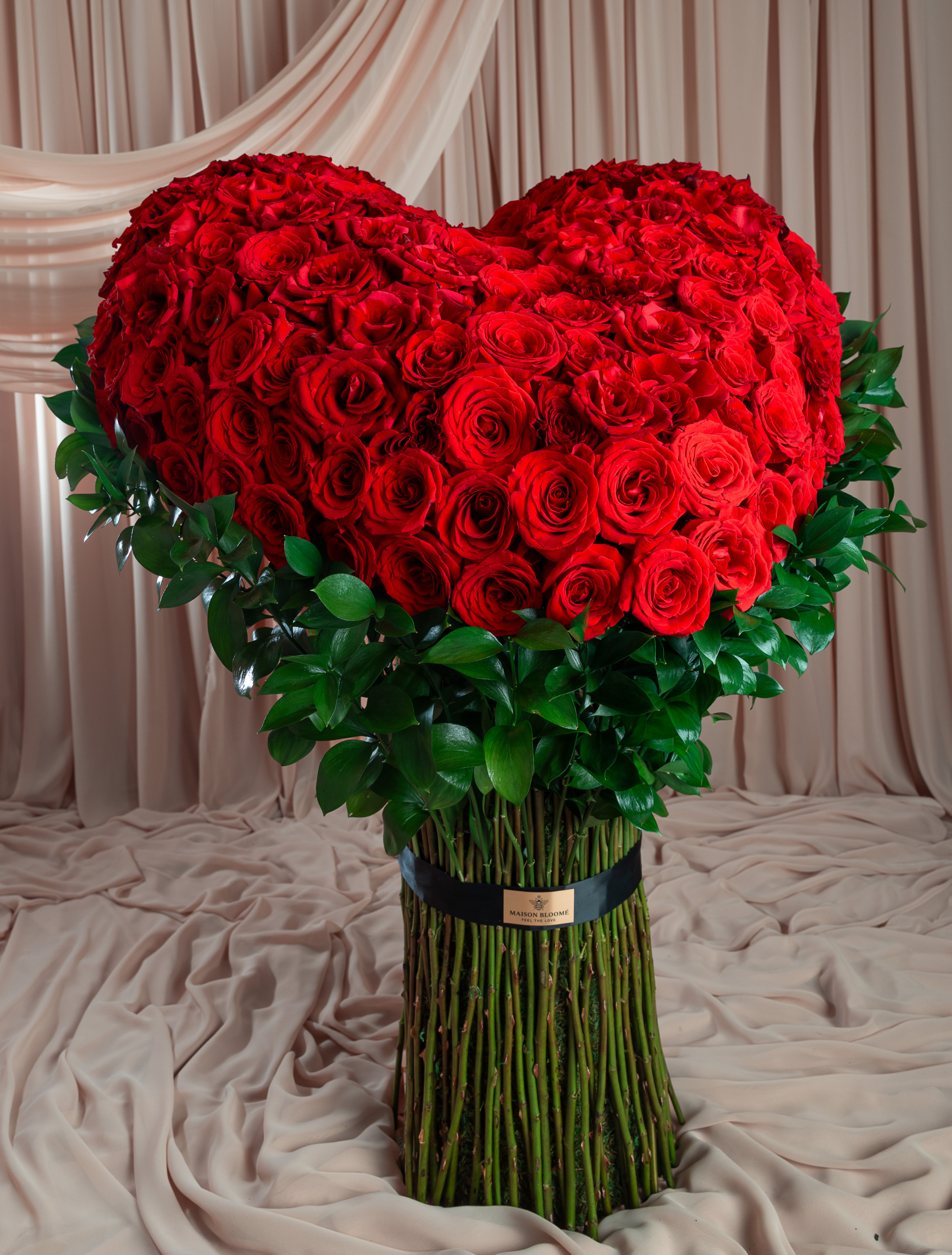 Large red Ecuadorian rose heart arrangement Adelaide florist same day delivery